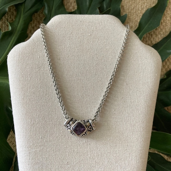 QUALITY Necklace & Bracelet Set 💎 Silver/Goldtone "Yurman" Style Jewelry Set - Picture 4 of 14